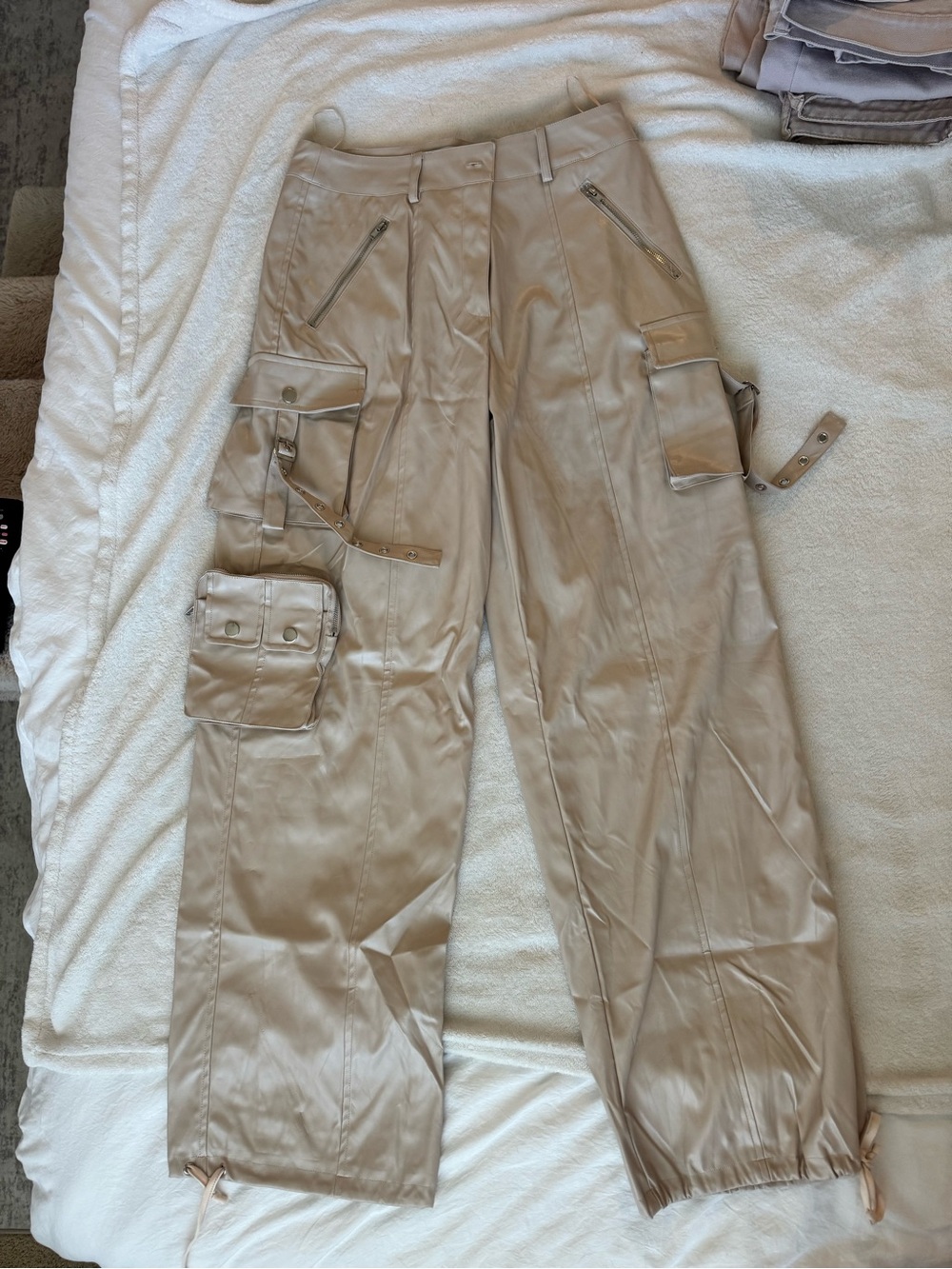 Fashion Nova Tan Cargo Utility Pants